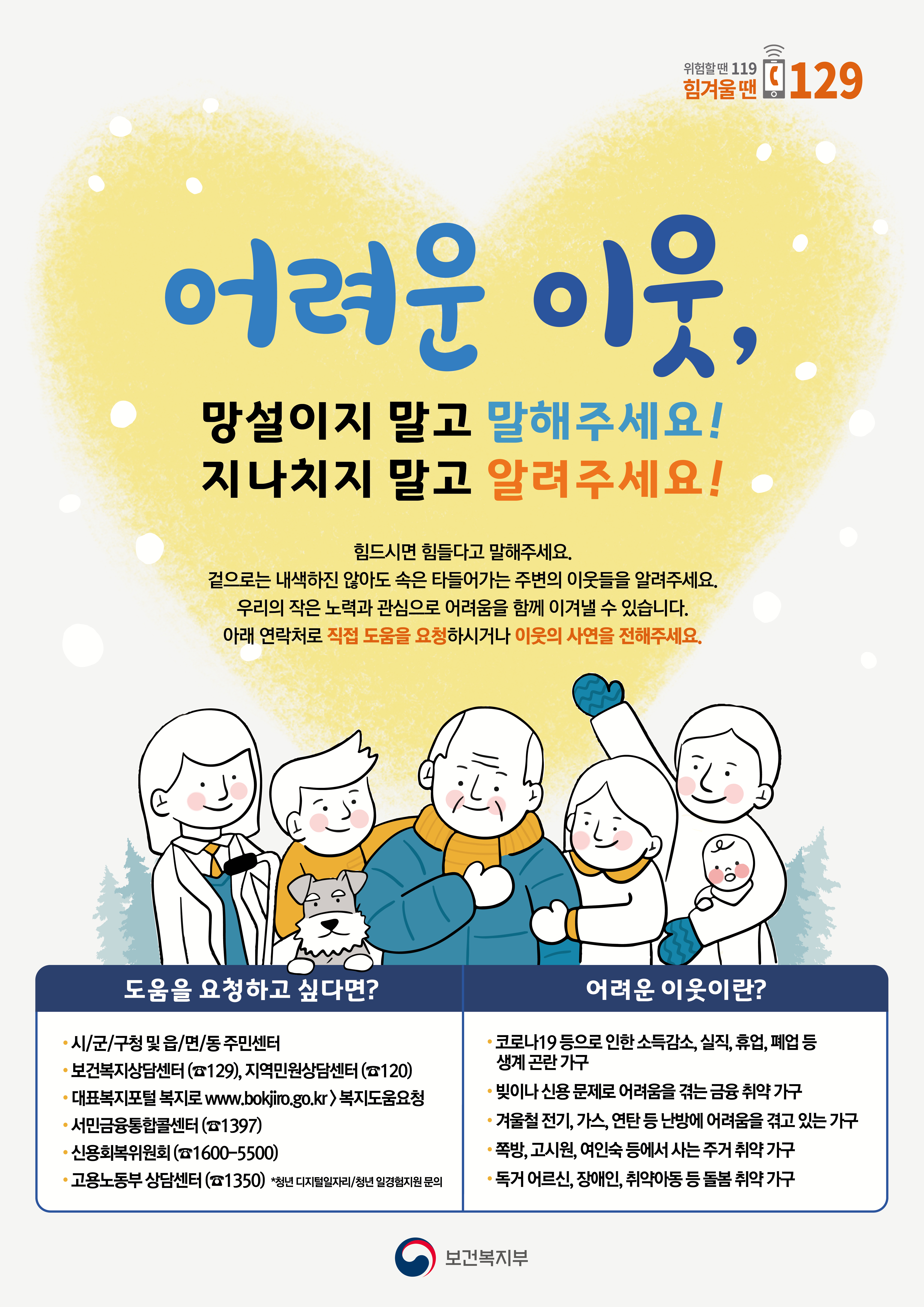 목포시, 동절기 복지위기가구 집중 발굴기간 운영(복지사각지대 발굴 포스터)