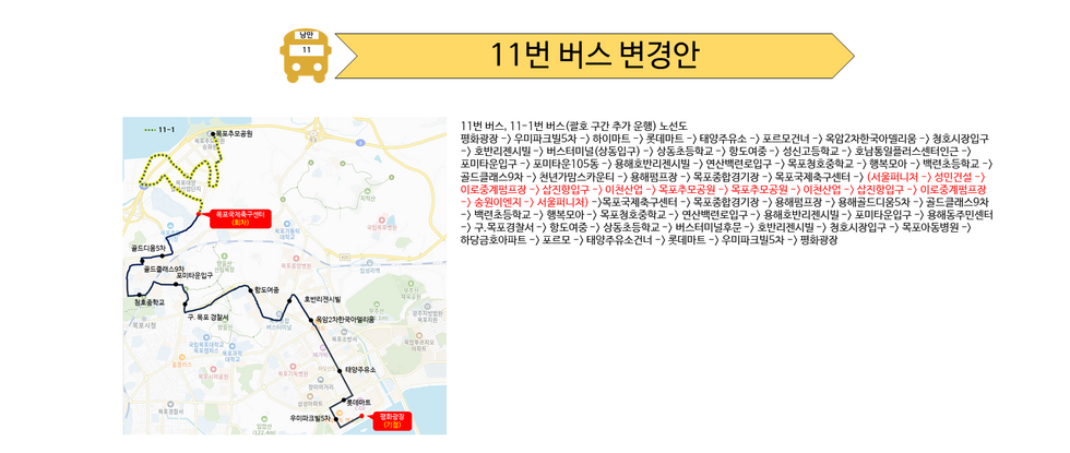 호반리젠시빌 정류장에서 우회전으로 꺾어 직선으로 쭉 나간 뒤 평화광장원형입구를 거친 후 평화광장까지 운행하도록 조정안건을 내세웠습니다.