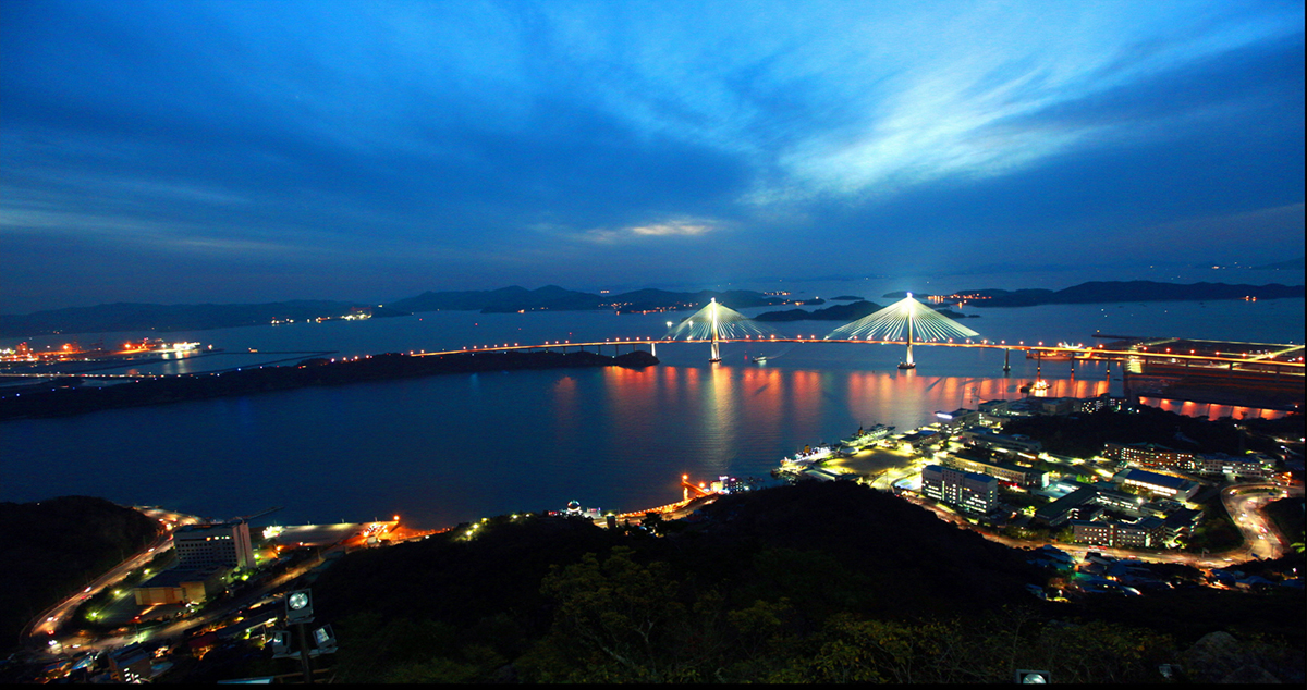 다도해와 목포대교 야경