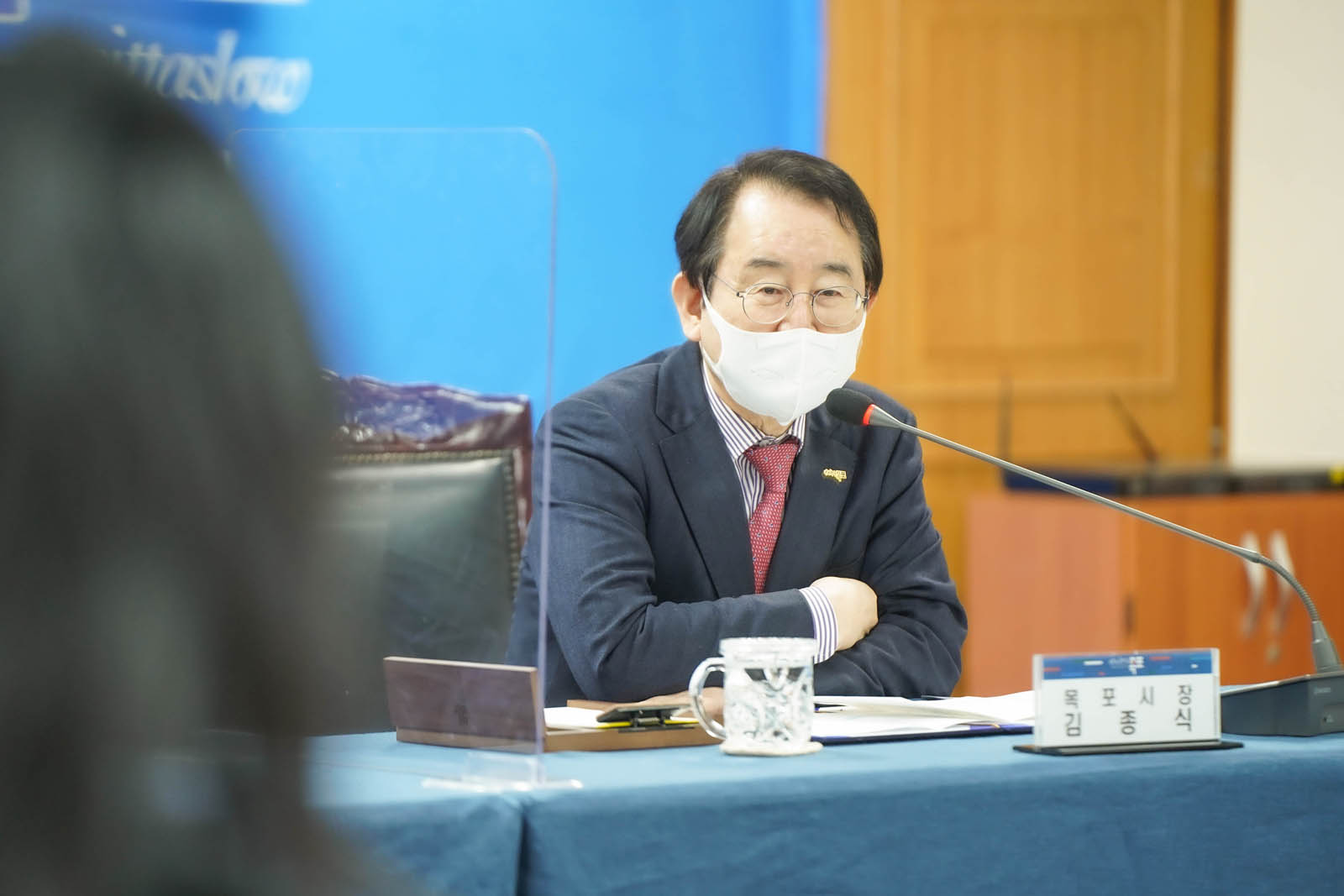 (03.22.상황실) CV파트너스 업무협약 체결식에서 목포시장의 모습이다.