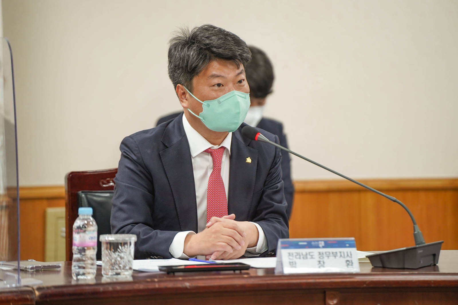 (03.29.상황실) 업무협약식을 진행중인 박창환 전라남도 정무부지사 모습